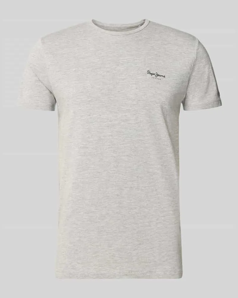 Pepe Jeans Slim Fit T-Shirt aus Baumwoll-Mix Modell 'ORIGINAL BASIC 3 Mittelgrau