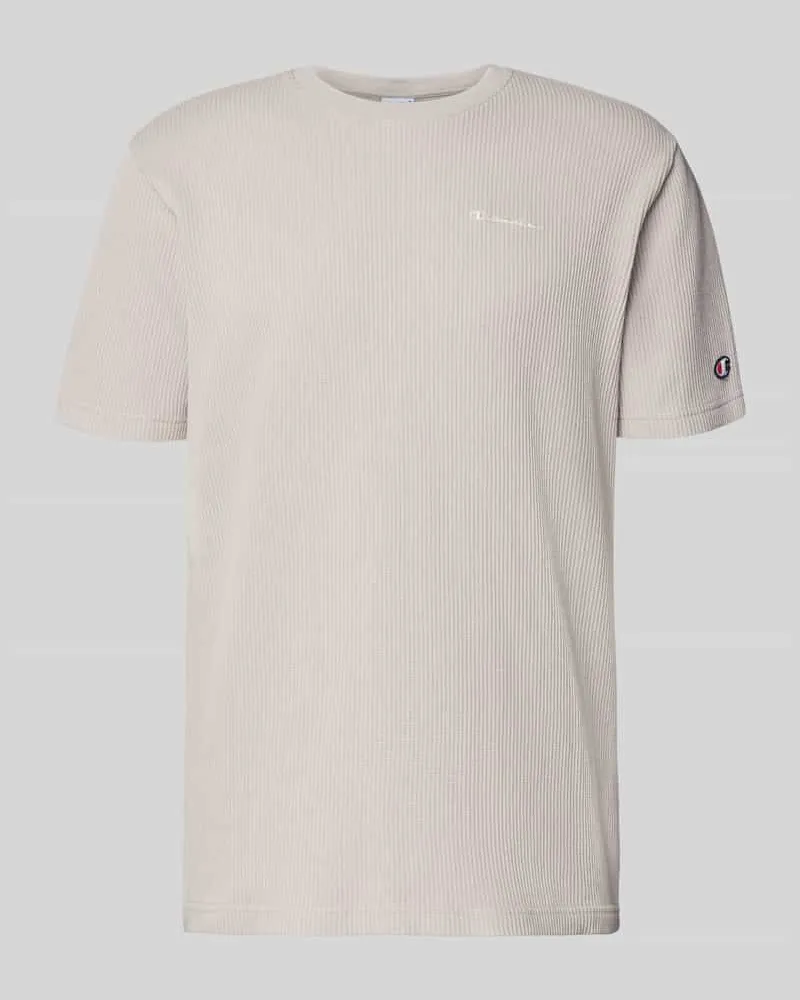Champion T-Shirt mit Strukturmuster und Label-Stitchings Beige