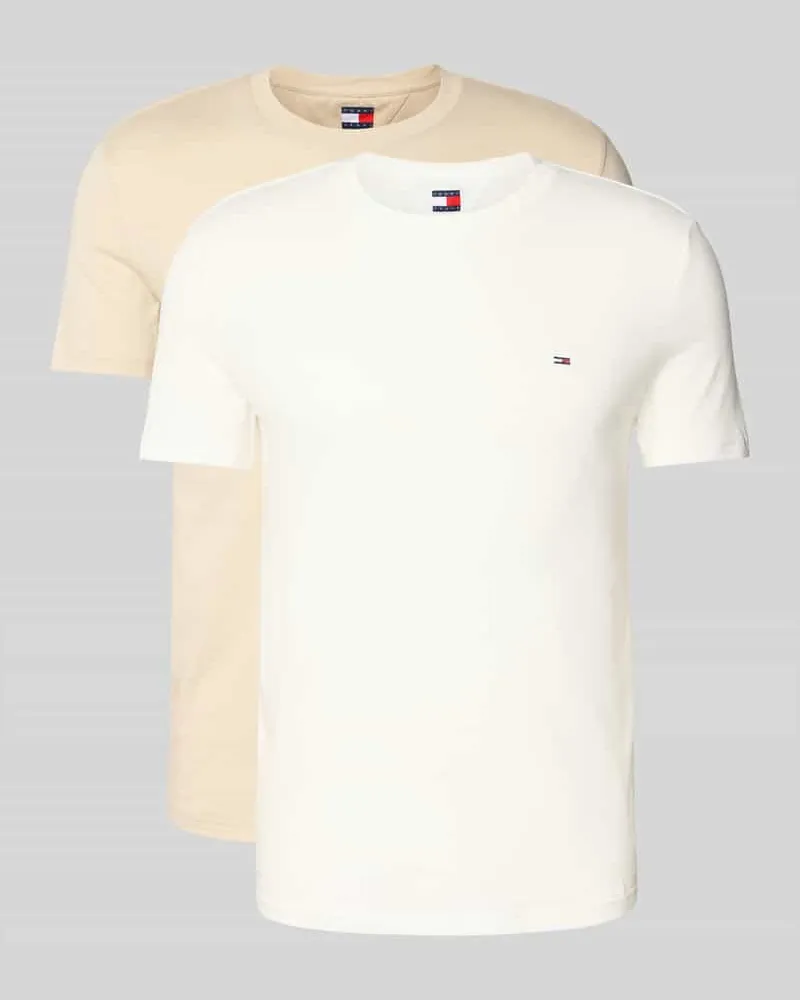 Tommy Hilfiger Slim Fit T-Shirt aus reiner Baumwolle im 2er-Pack Beige