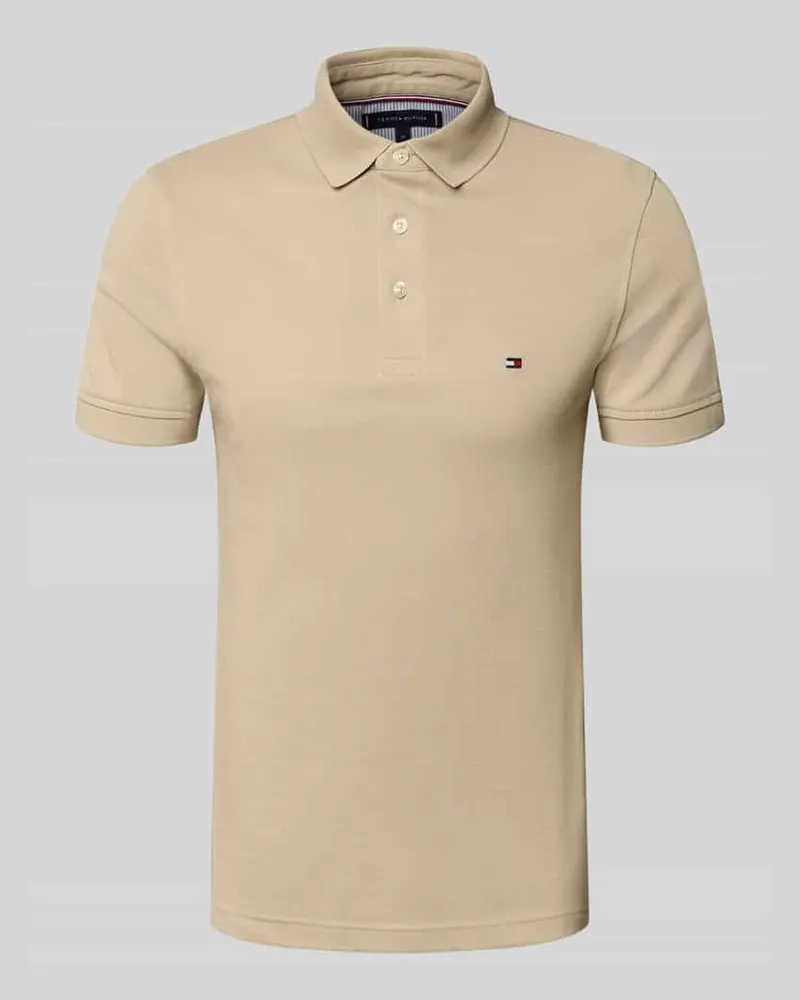 Tommy Hilfiger Slim Fit Poloshirt aus Baumwoll-Elasthan-Mix Beige