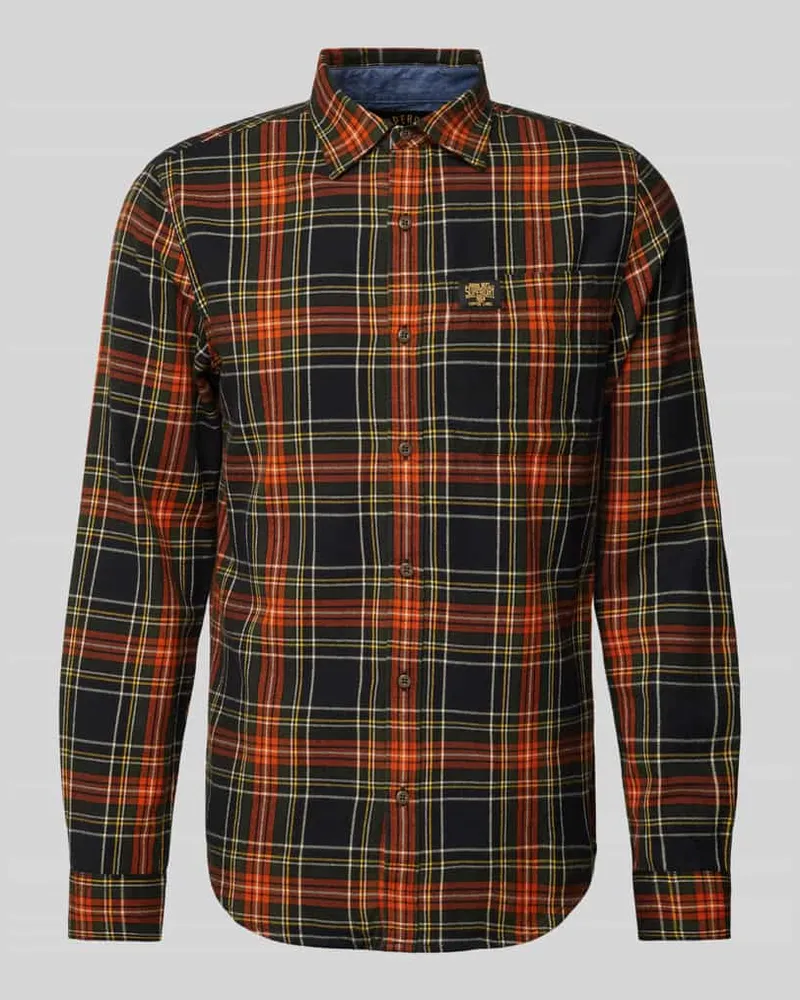 Superdry. Slim Fit Freizeithemd mit Label-Patch Modell 'Lumberjack 