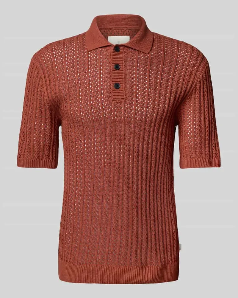 Jack & Jones Poloshirt mit Strukturmuster Modell 'JOEL Rostrot