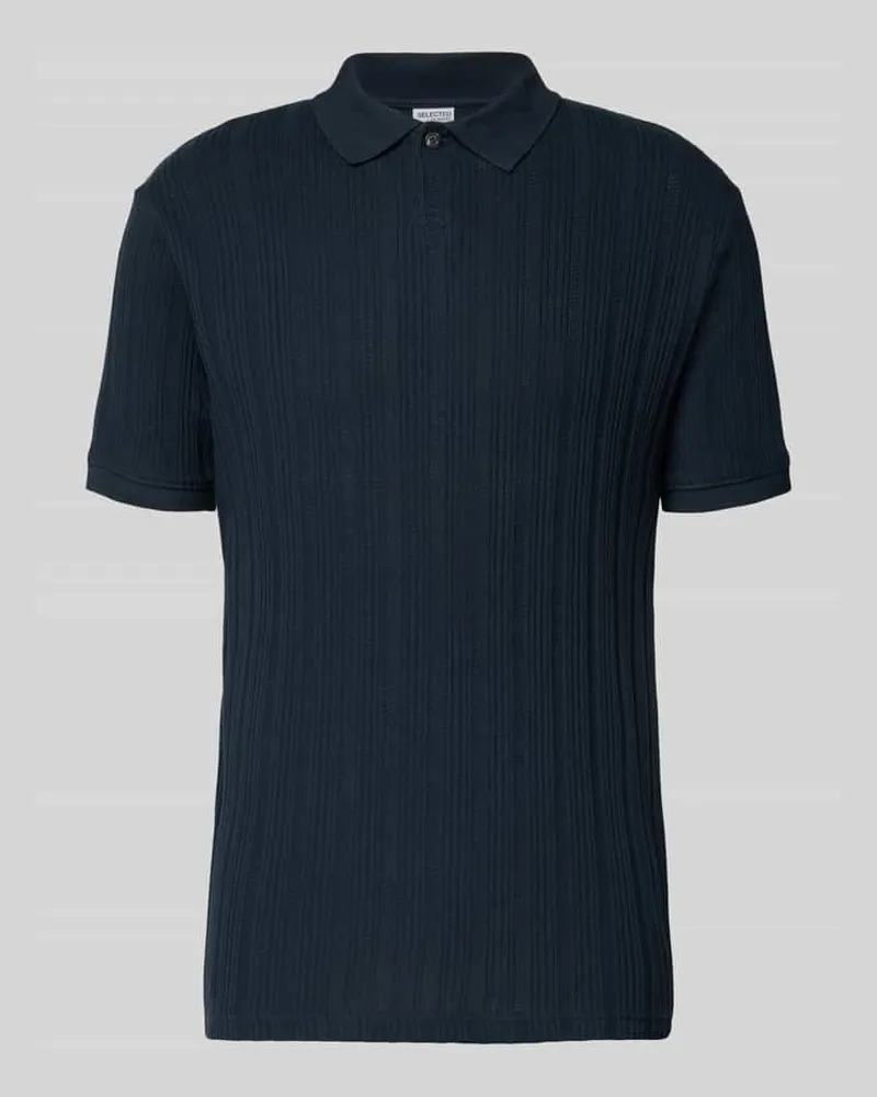 Selected Homme Slim Fit Poloshirt mit Strukturmuster Modell 'JADEN 