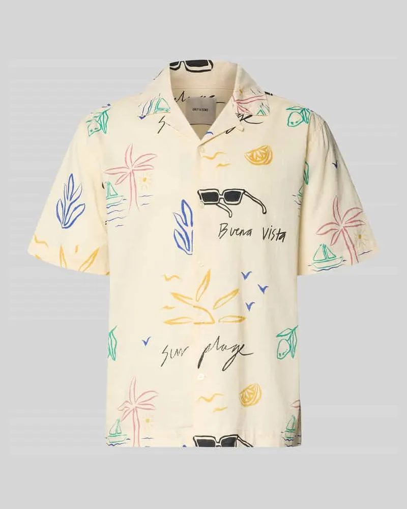Only & Sons Relaxed Fit Freizeithemd aus reiner Baumwolle Modell 'LUKE Offwhite