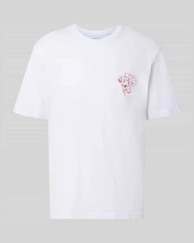 Jack & Jones Regular Fit T-Shirt aus reiner Baumwolle Modell 'BREWY Weiss