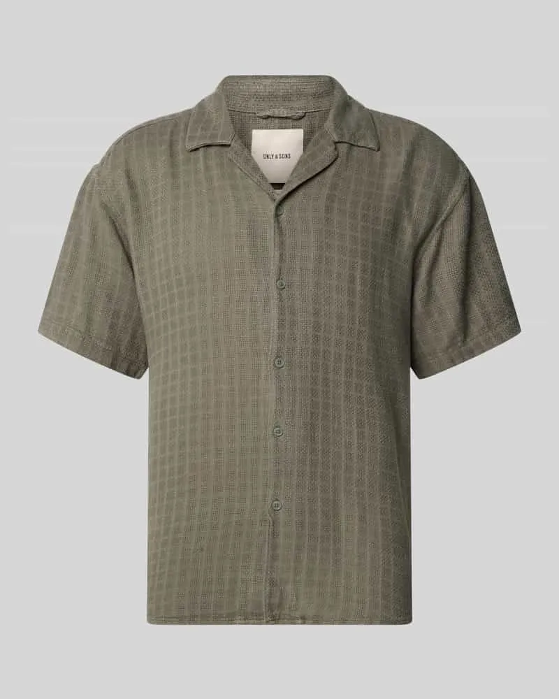Only & Sons Regular Fit Freizeithemd aus Viskose-Leinen-Mix Modell 'LATHAM Oliv