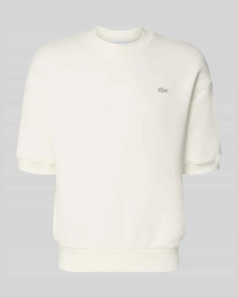 Lacoste Relaxed Fit Sweatshirt aus reiner Baumwolle Offwhite