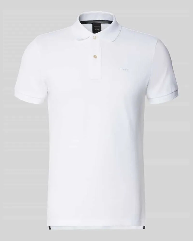 Geox Slim Fit Poloshirt mit Logo-Stitching Weiss