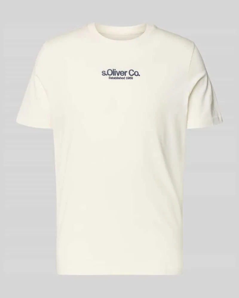 S.Oliver Regular Fit T-Shirt aus reiner Baumwolle Weiss