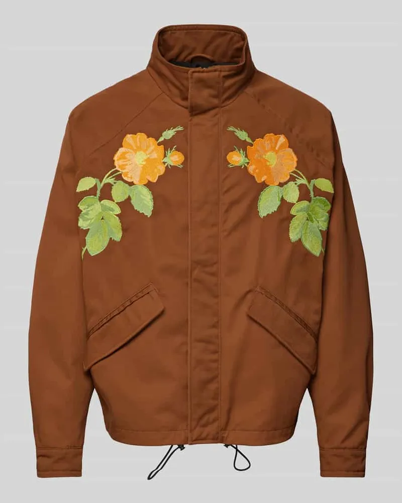 HUGO BOSS Jacke mit Motiv-Stitching Modell 'Brey Mittelbraun