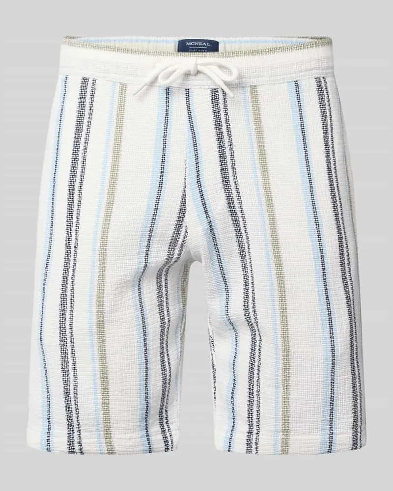 McNeal Shorts mit Streifenmuster und Tunnelzug Ecru
