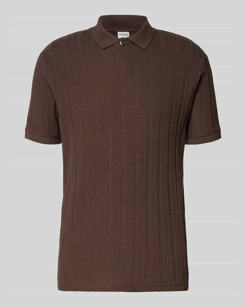 Selected Homme Slim Fit Poloshirt mit Strukturmuster Modell 'JADEN 