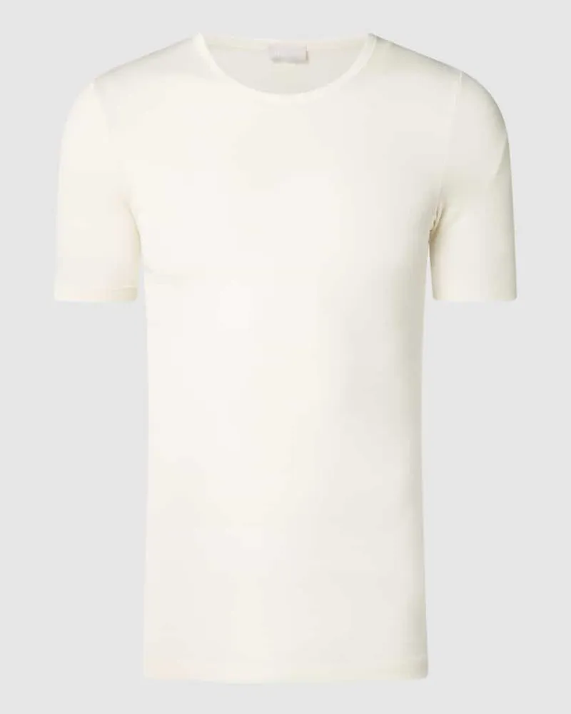 Hanro T-Shirt aus Merinowoll-Seide-Mix Ecru