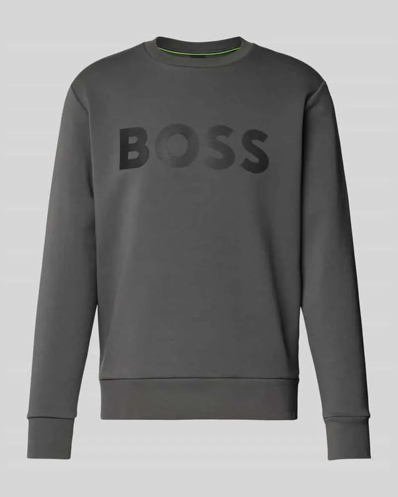 HUGO BOSS Sweatshirt mit Label-Print Modell 'Salbo Anthrazit