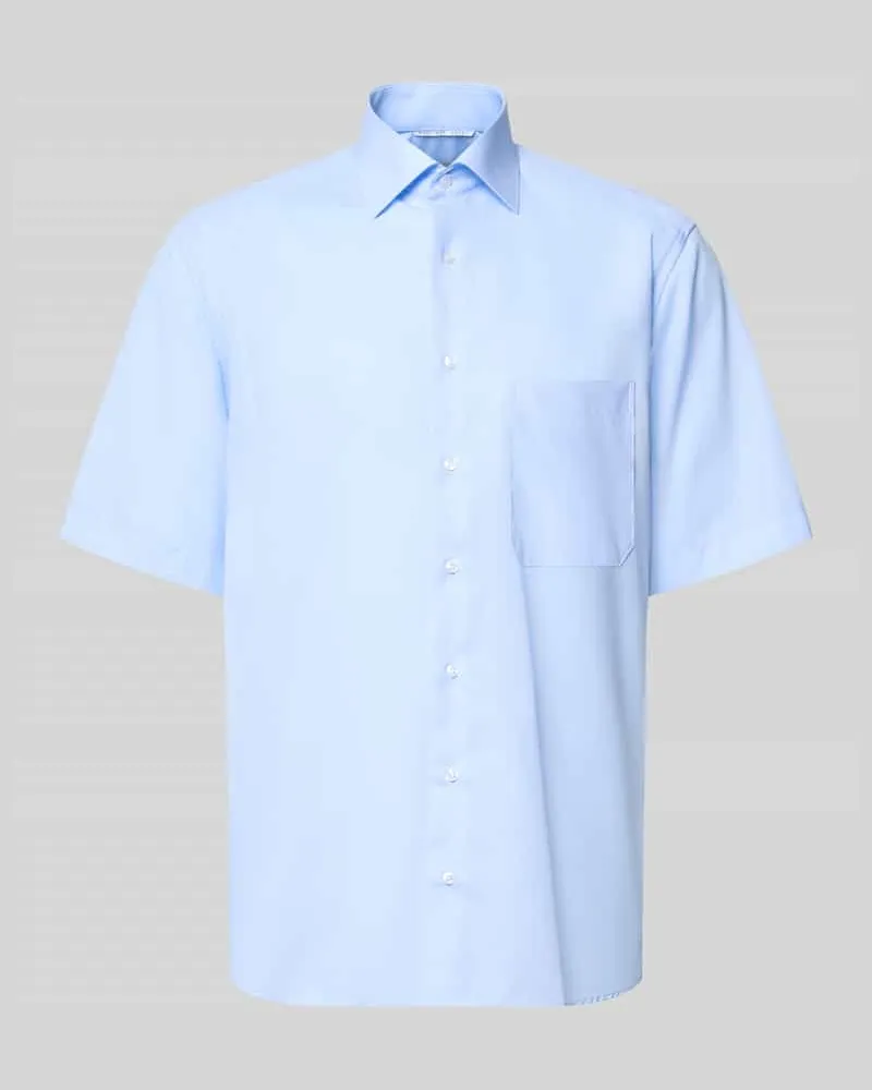 Eterna Relaxed Fit Freizeithemd im kurzärmeligen Design Bleu