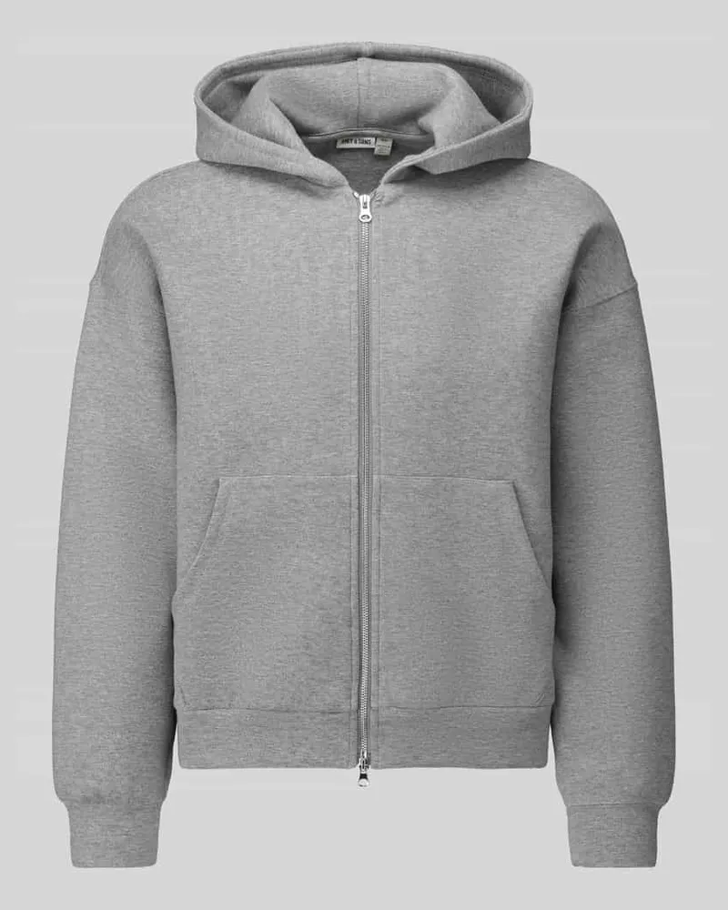 Only & Sons Boxy Fit Sweatjacke aus Baumwoll-Mix Modell 'GOYLE Mittelgrau