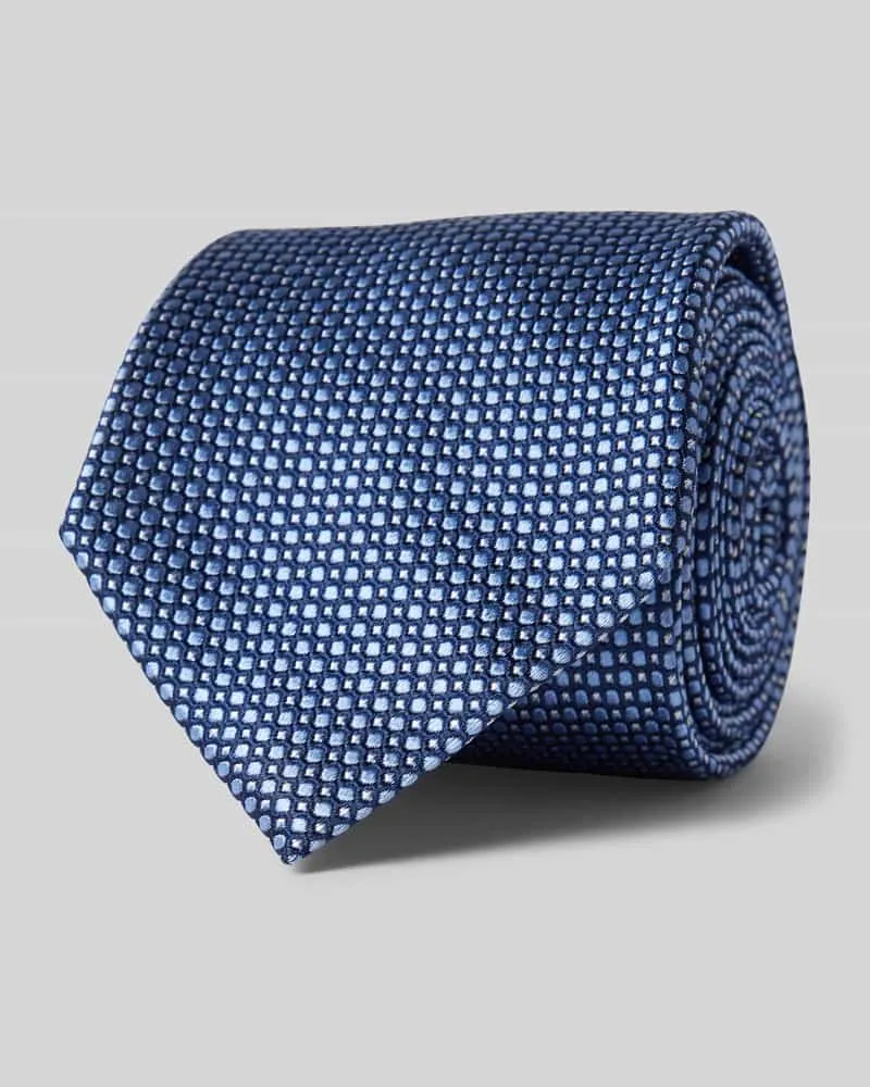 Profuomo Seidenkrawatte mit Allover-Muster Marine
