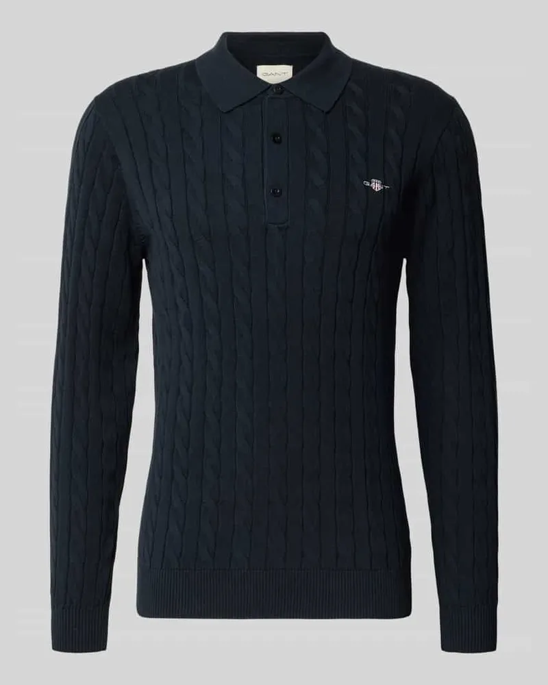 Gant Regular Fit Pullover aus reiner Baumwolle Marine