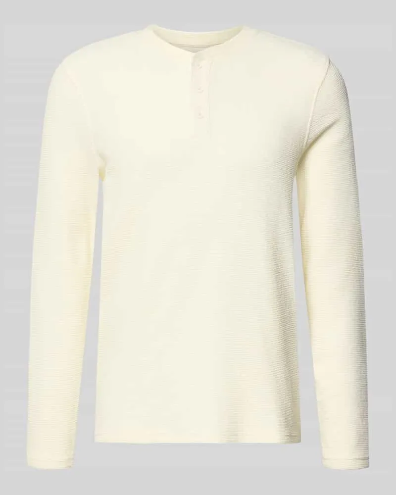 McNeal Regular Fit Longsleeve mit Knopfleiste Ecru