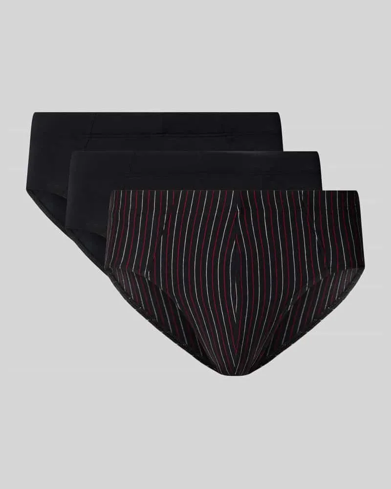 Schiesser Slim Fit Slip aus Baumwoll-Mix Modell 'Supermini' im 3er-Pack Rot