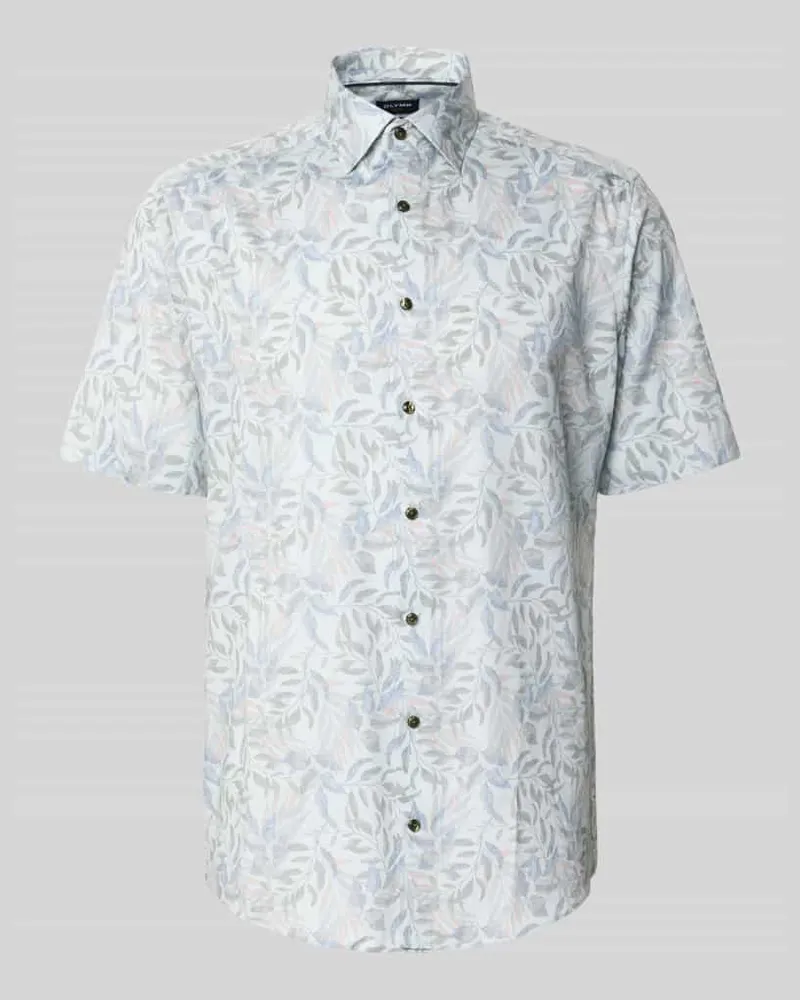 Olymp Modern Fit Business-Hemd mit Kentkragen Gruen