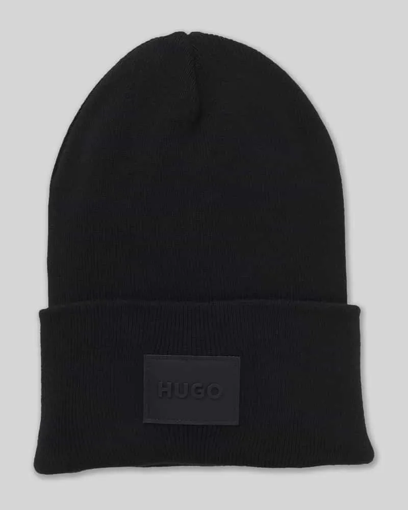 HUGO BOSS Beanie aus reiner Baumwolle Modell 'XEVON_B Black