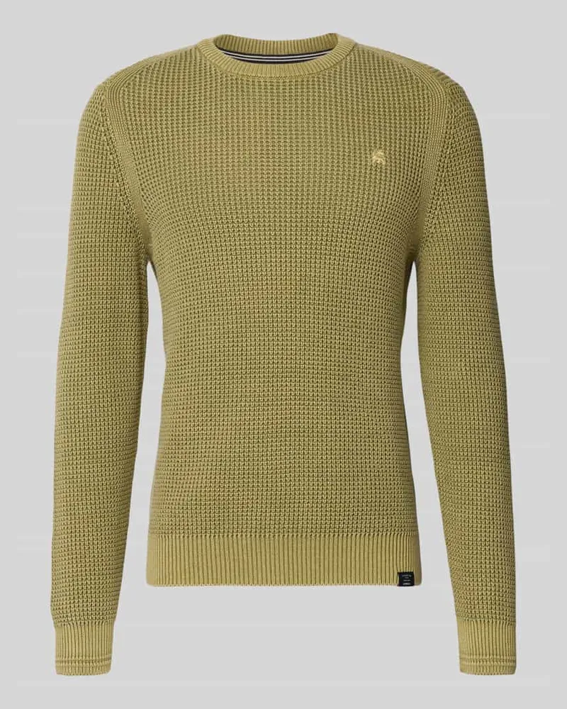 Lerros Regular Fit Pullover in Strick-Optik Khaki