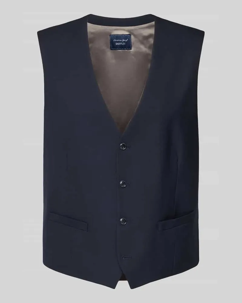 Christian Berg Anzugweste mit Knopfleiste Marine