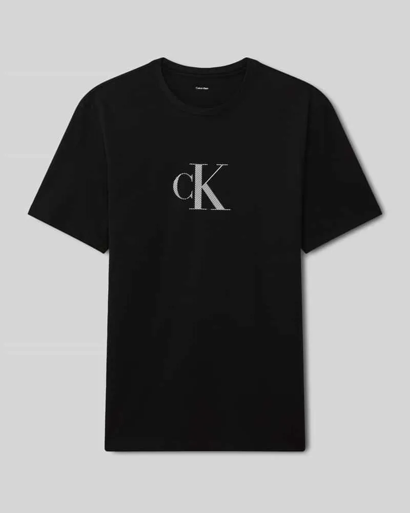 Calvin Klein Regular Fit T-Shirt mit Logo Print Black
