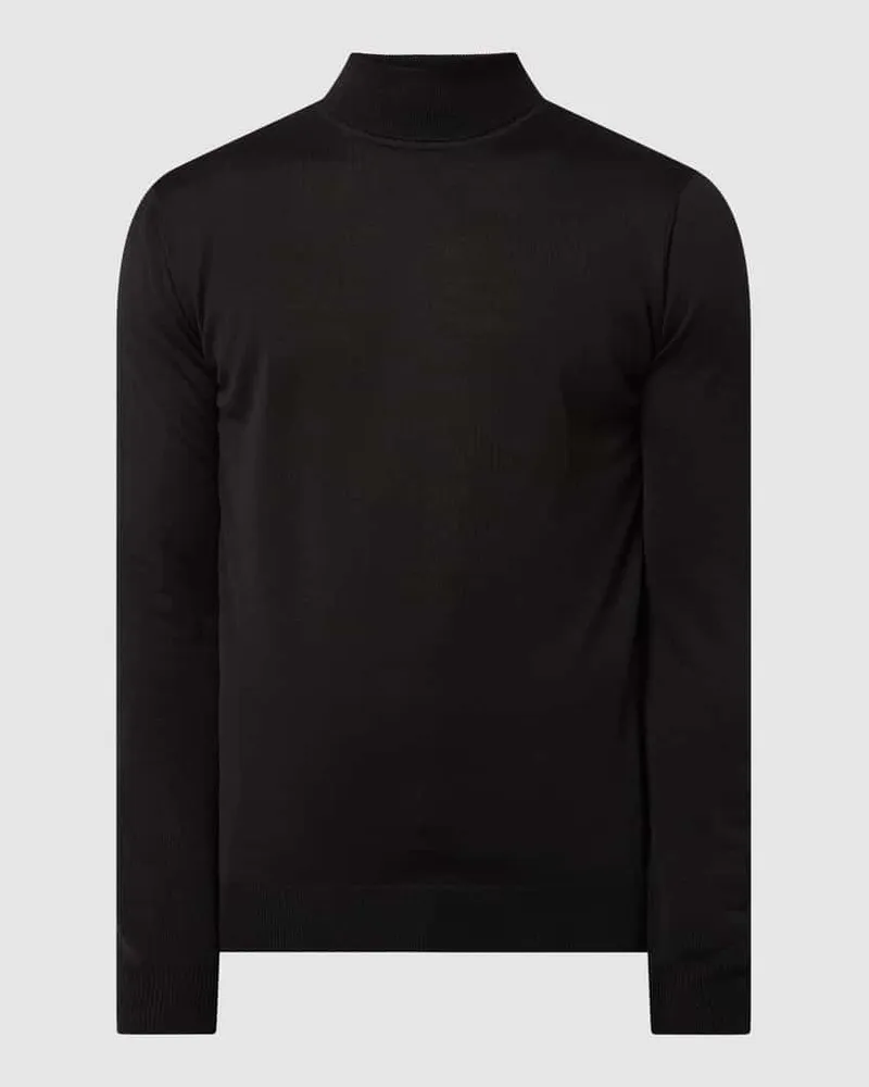 Casual Friday Wollpullover mit Label-Detail 