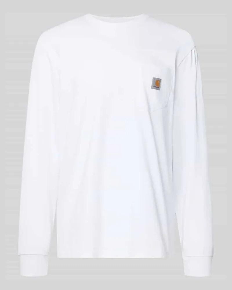 Carhartt WIP Longsleeve mit Brusttasche und Label-Detail Weiss