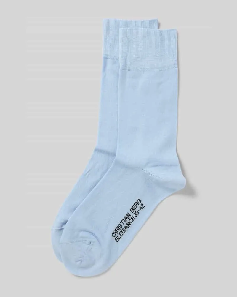 Christian Berg Socken mit elastischem Rippenbündchen im 2er-Pack Hellblau