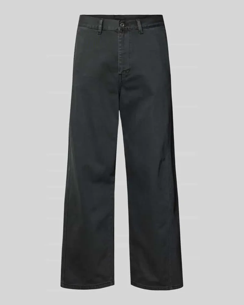 Lindbergh Straight Fit Stoffhose aus reiner Baumwolle Anthrazit