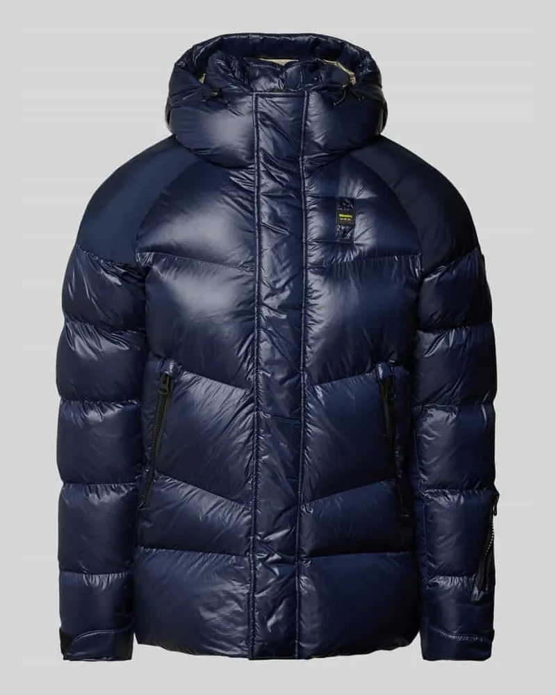 Blauer Steppjacke mit Kapuze Modell 'CROWN 