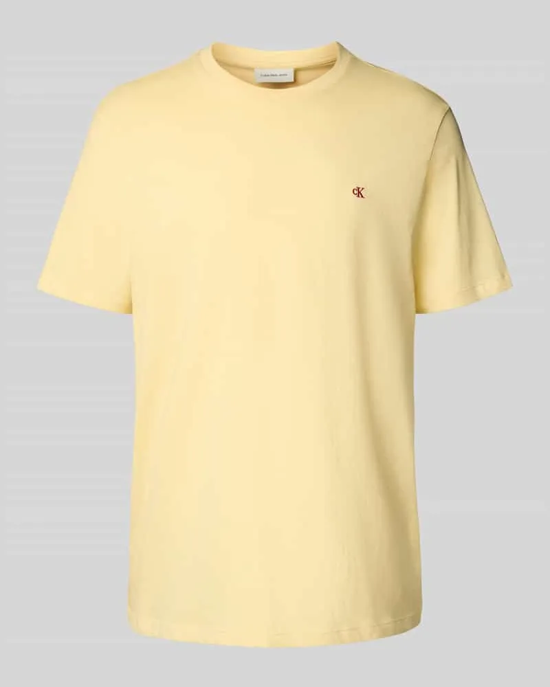 Calvin Klein T-Shirt mit geripptem Rundhalsausschnitt 