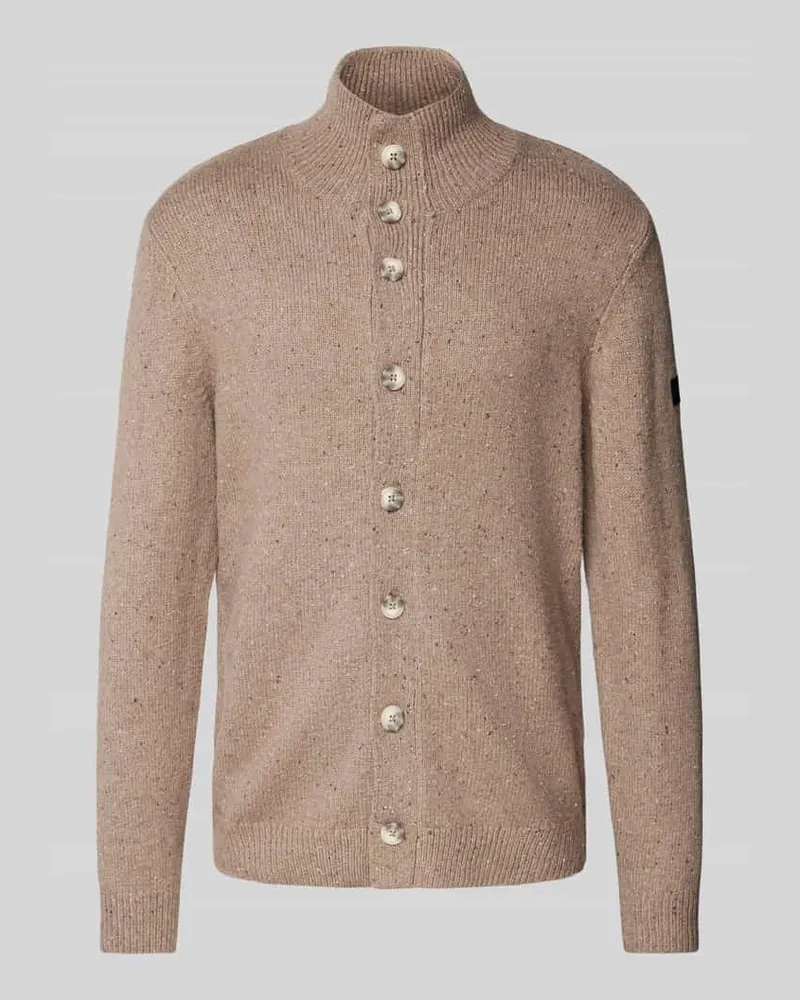 Tom Tailor Regular Fit Strickjacke mit Baumwolle Mud