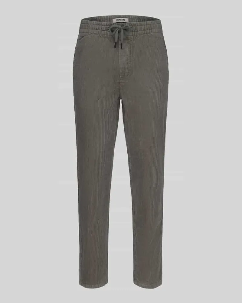 Only & Sons Schmale Hose mit Cordstruktur Hellgruen