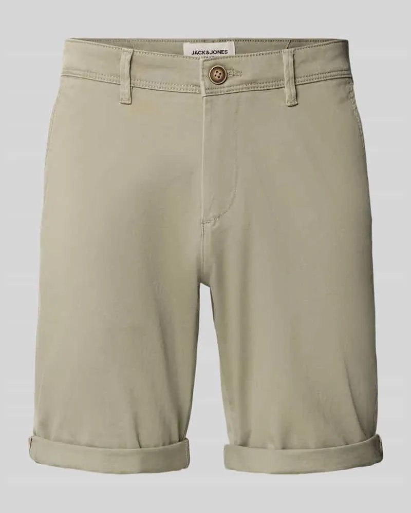 Jack & Jones Regular Fit Shorts mit Eingrifftaschen Modell 'BOWIE Oliv