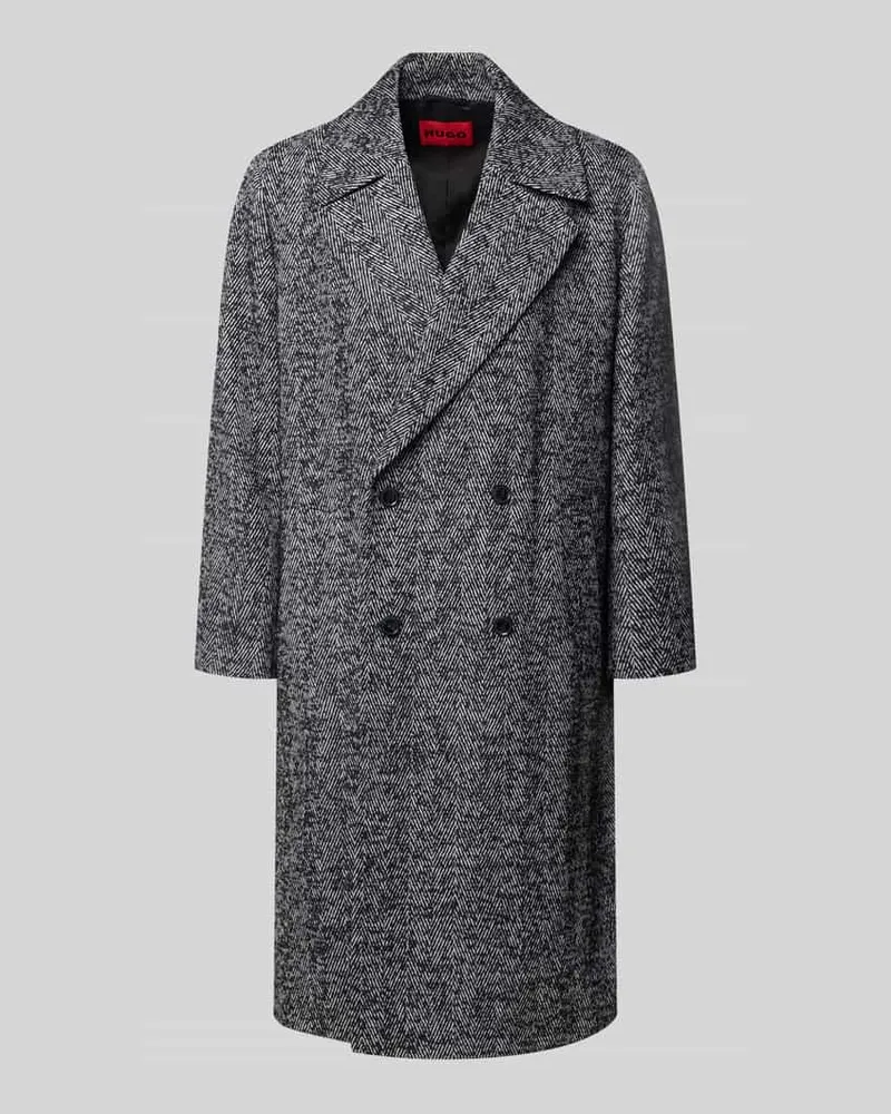 HUGO BOSS Regular Fit Mantel aus Baumwoll-Mix Modell 'Milas2641 Mittelgrau