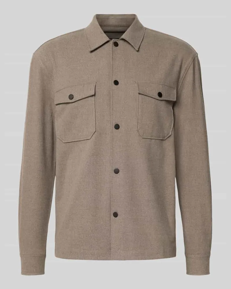 Only & Sons Regular Fit Hemdjacke mit Viskose-Anteil Modell 'MARK Hellbraun