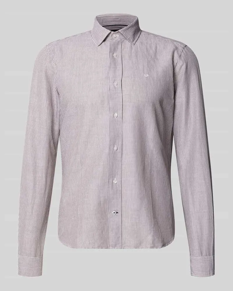 JOOP! Casual Fit Freizeithemd mit Kentkragen Modell 'Mike Schoko