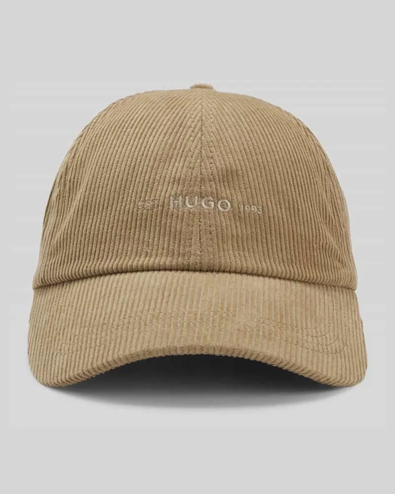 HUGO BOSS Cap aus reiner Baumwolle mit Label-Stitching Beige