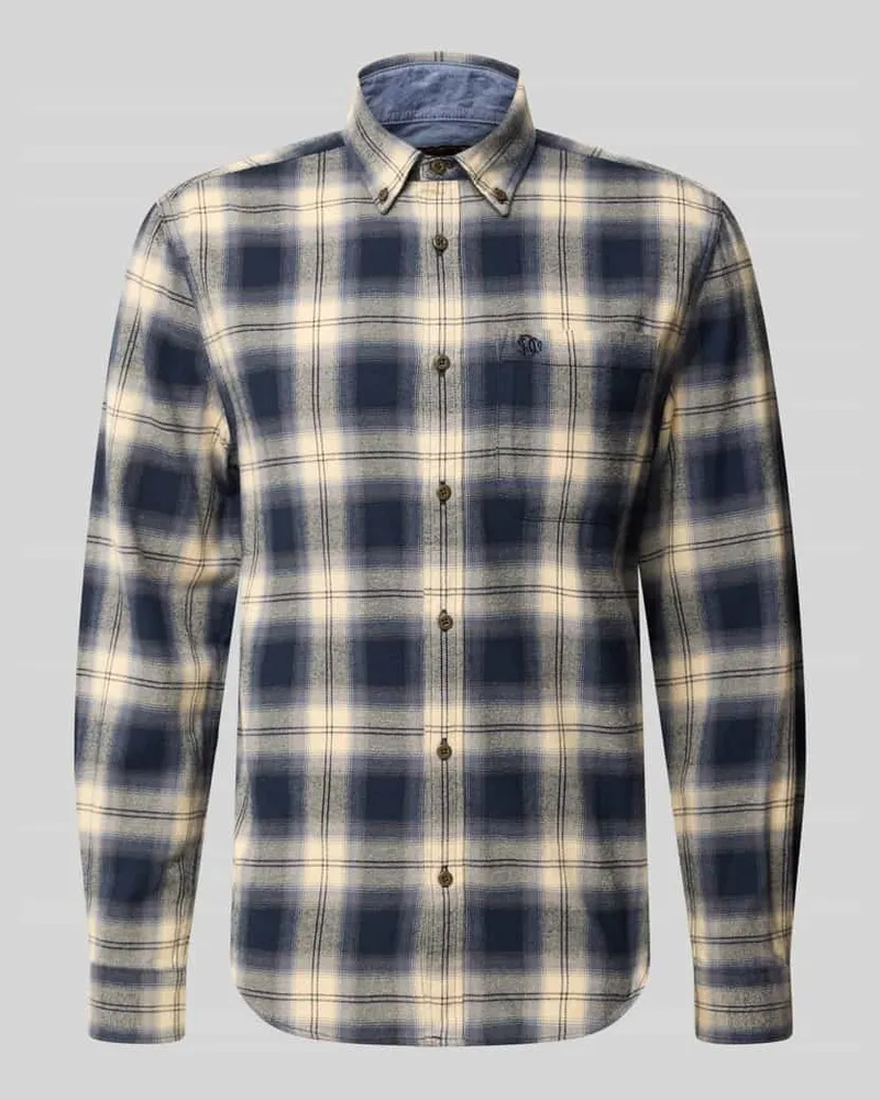 Superdry. Regular Fit Freizeithemd aus reiner Baumwolle Marine