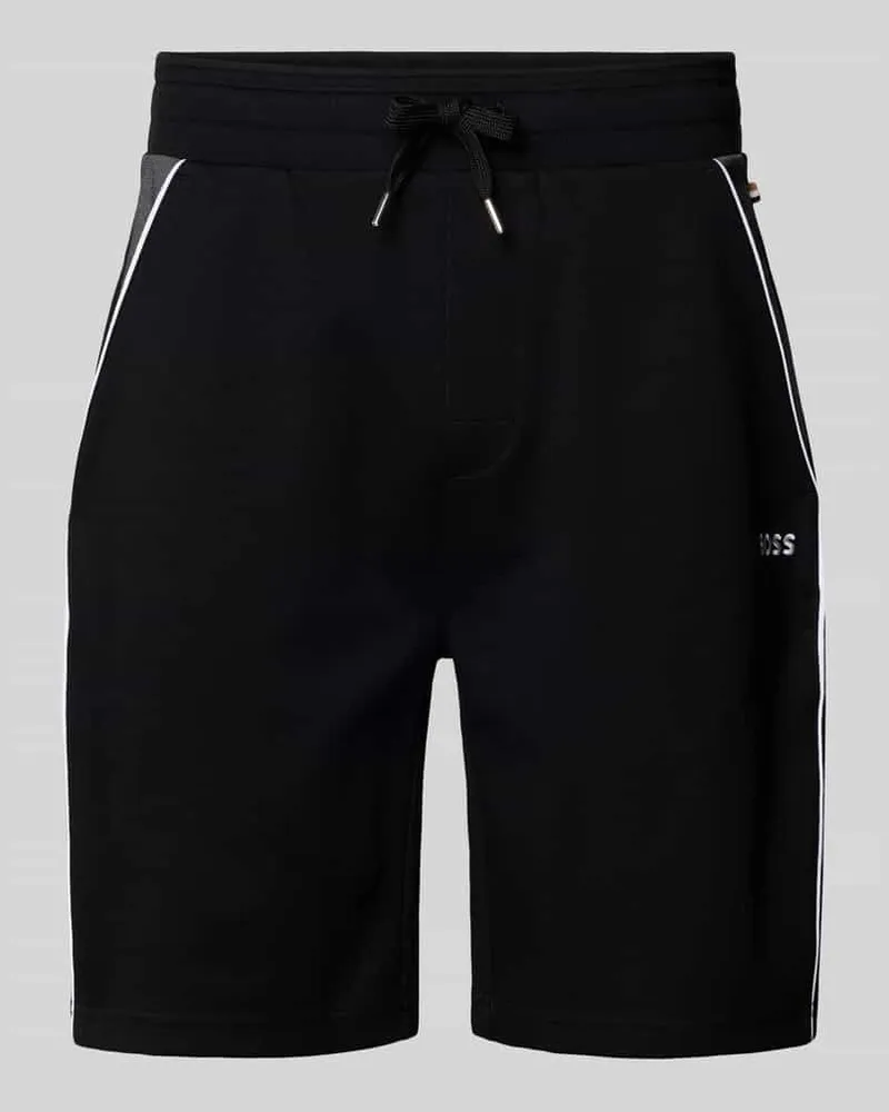 HUGO BOSS Sweatshorts mit Label-Stitching Black