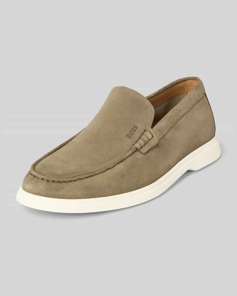 HUGO BOSS Lederloafer mit Label-Prägung Modell 'Sienne 