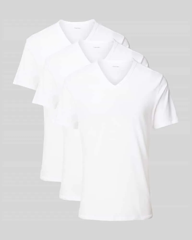 Calvin Klein T-Shirt mit elastischem Logo-Bund im 3er-Pack Weiss