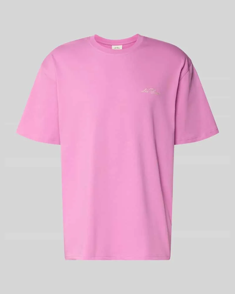 LES DEUX T-Shirt mit Logo-Print Modell 'Crew Pink