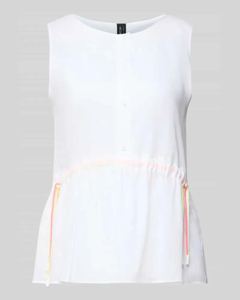S.Oliver Regular Fit Top mit Tunnelzug Weiss