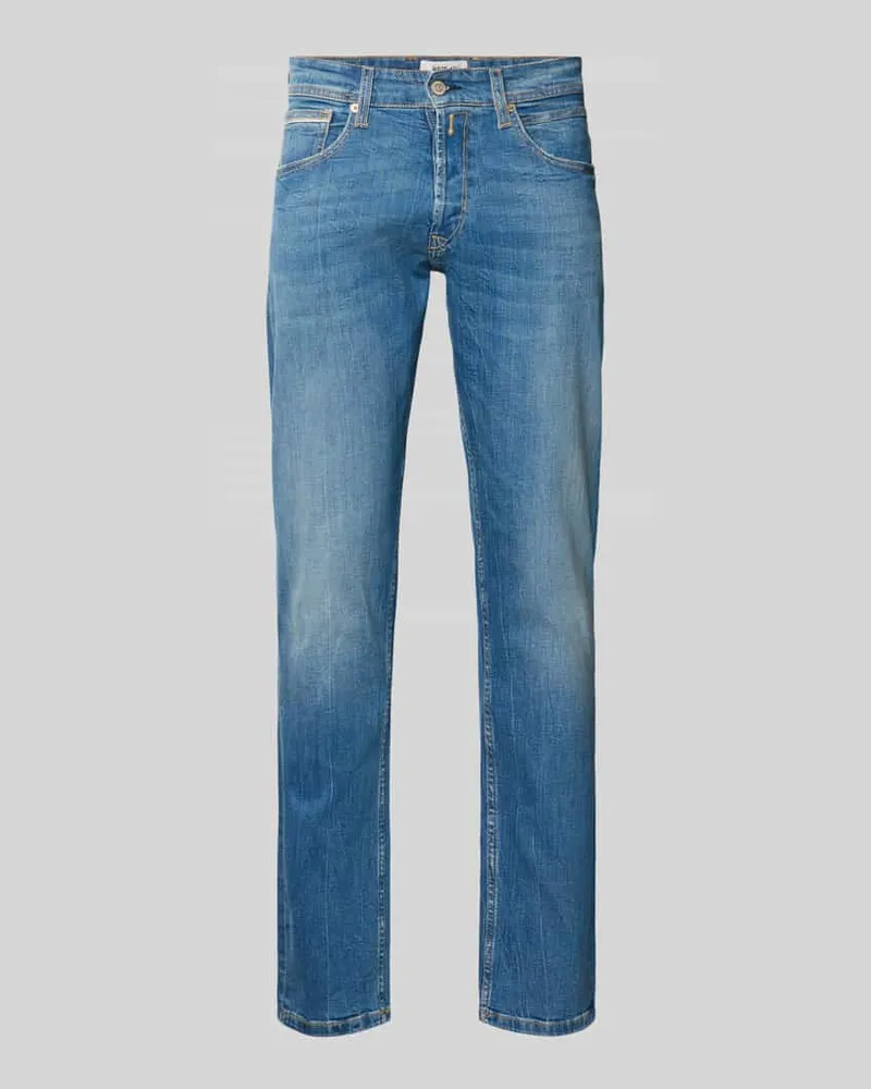 Replay Straight Fit Jeans im Used-Look Modell 'GROVER Jeansblau