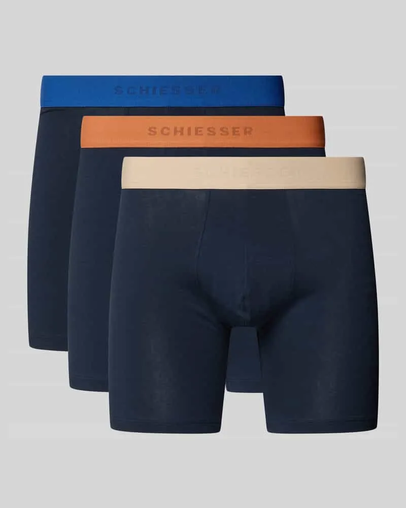 Schiesser Boxer Brief aus Single Jersey im 3er-Pack Dunkelblau